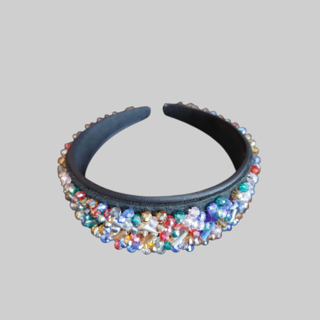 Bentita eleganta din pietre colorate tip cristale pe suport dur [1]