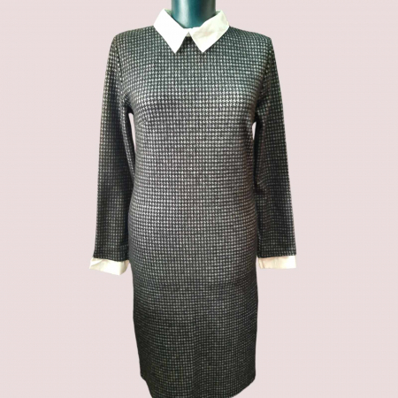 Promotii sezon rece - rochie de toamna imprimeu pepit