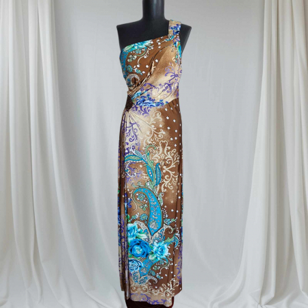 Promotii sezon cald - rochie-de-vara-lunga-din-lycra-cu-banda-paiete-in-talie