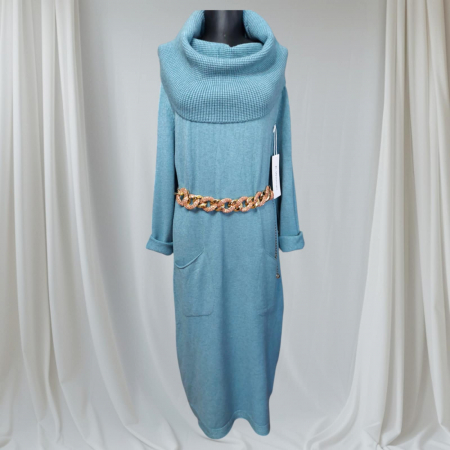 Rochii din tricot - Rochie Tricotata pentru sezon Rece cu un Guler Generos