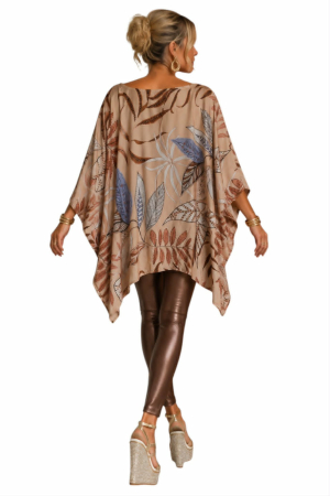 Bluza tip poncho din satin cu imprimeu  floral [1]