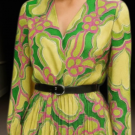 Rochie plisata din satin cu decolteu parte peste parte [2]