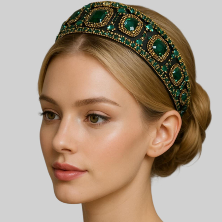 Bentite - Bentita eleganta pe suport dur cu pietre verzi