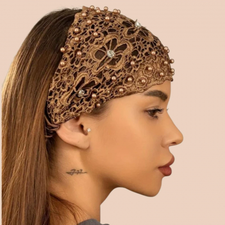 Bentita Eleganta Lata din Dantela cu Strasuri