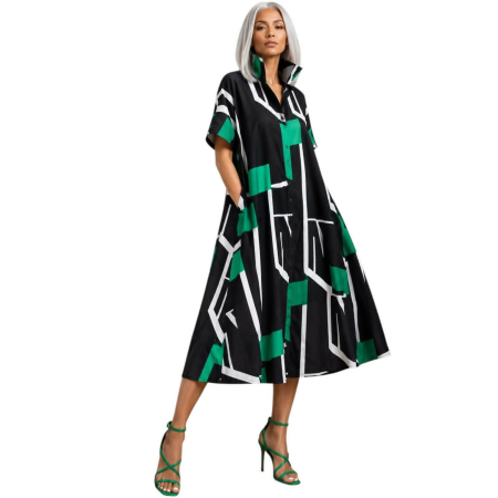Rochii bumbac - Rochie din bumbac tip camasa  si croi in A
