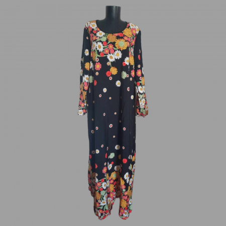 Rochii lycra & poliester & voal - Rochie lunga pentru sezonul cald cu imprimeu flori