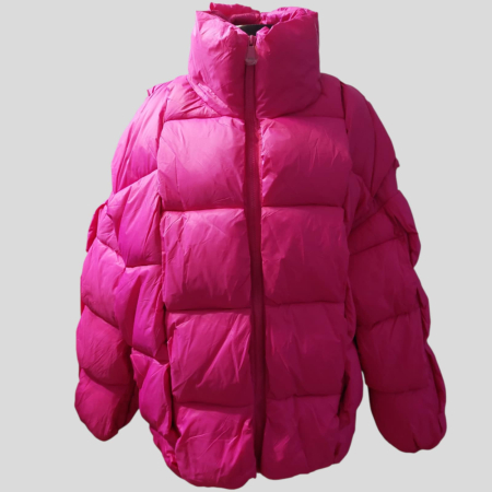 Geci /Veste - Geaca Matlasata Tip Pufoaica cu Aspect Usor Sifonat si Parti Dreptunghiulare Prin Cusatura