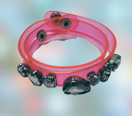 Bratara plastic cu pietre argintii [1]