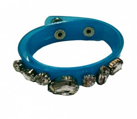 Bratara plastic cu pietre argintii [2]