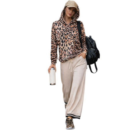 Hanorac dama cu imprimeu animal print croi lejer [2]