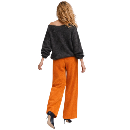 Pulover Oversized Gri Antracit din Tricot cu Aplicatii Circulare  Decorative-magazinchestii.roo [1]