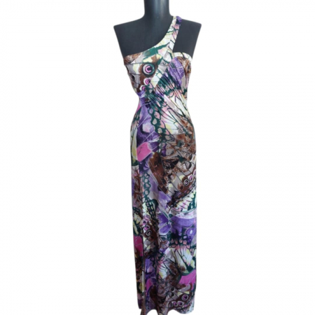 Rochii lycra & poliester & voal - Rochie Lunga din Lycra cu o Bretea pe Umar