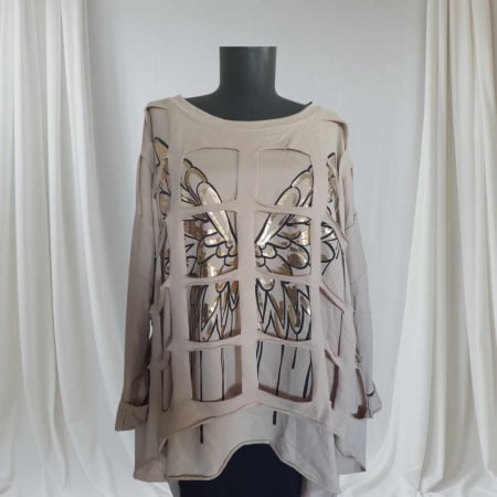 bluza-crem-din-bumbac-cu-desen-fluturi-aurii-pentru-marime-mare [2]