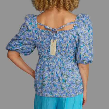 Bluza cu maneci bufante si plasa elastica la bust [1]