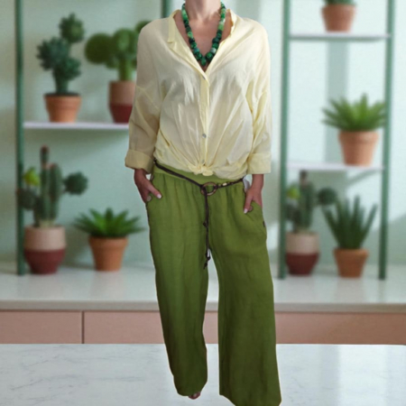 Imbracaminte - Bluza de Vara din Bumbac Stranse in Talie si Guler Tunica