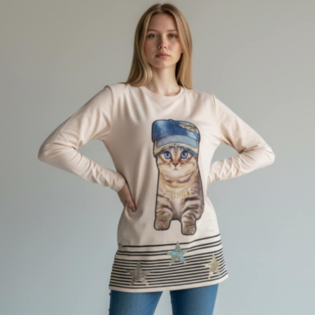 Tricouri pisici - Bluza desen pisica