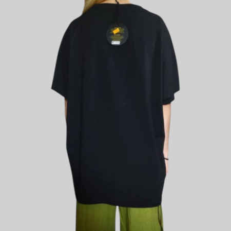 Bluza din Bumbac pe Fond Negru pentru Marime Mare si Imprimeu Colorat [2]