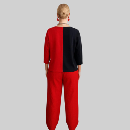 Bluza in doua culori rosu si negru cu anchior [1]