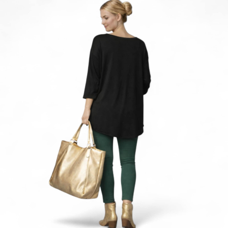 Bluza din bumbac cu desen fluturi aurii pentru marime mare [2]