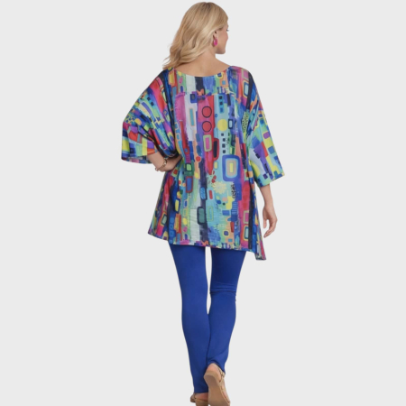 Bluza Tip Fluture cu Imprimeu Colorat pentru Marime Mare [1]