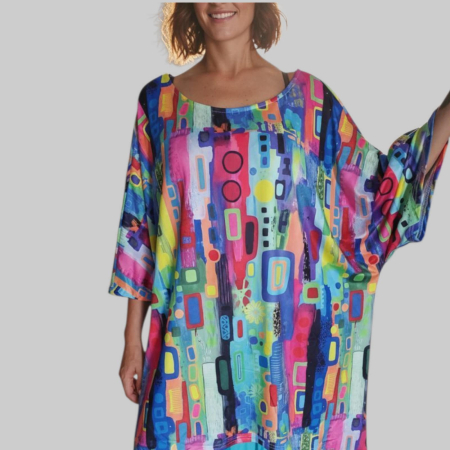 Bluza Tip Fluture cu Imprimeu Colorat pentru Marime Mare [1]