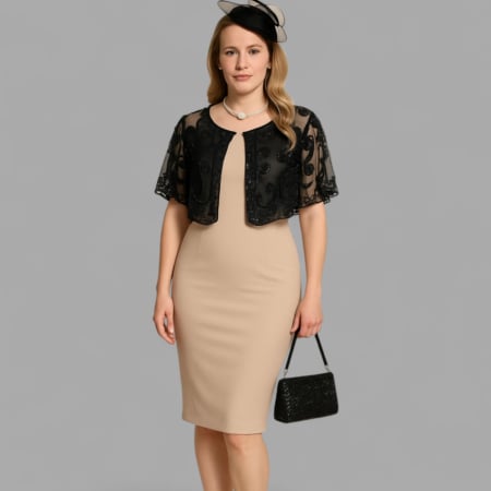 Bolero elegant din tull negru brodat cu paiete negre stralucitoare [2]