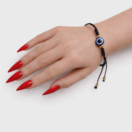 Bijuterii - Bratara protectoare cu ochi turcesc  reglabila din snur negru