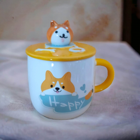 Cani /Cescute pisica/ Seturi - Cana pisica ceramica cu lingurita si capac