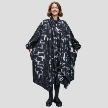 Imbracaminte - Cardigan amplu negru cu buzunare lateral