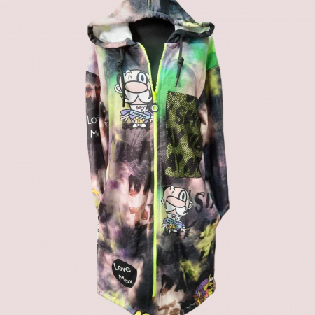 Cardigan Colorat cu Gluga [1]