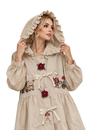 Cardigan din vascoza  cu aer vintage  si  broderie [1]