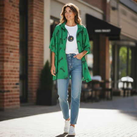 Cardigan din Fas cu Maneca Pana la Cot si Gluga [1]