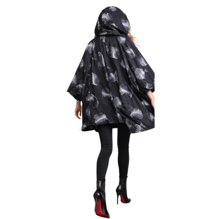 Cardigan din fas cu maneca pana la cot si gluga [3]