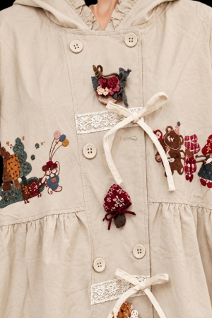 Cardigan din vascoza  cu aer vintage  si  broderie [3]