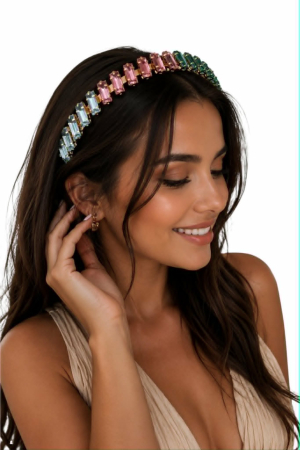 Accesorii par - Coronita pe Metal Argintiu cu Pietre de Sticla Argintii