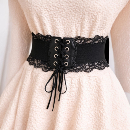 Accesorii - Curea pentru femei tip brau elastic cu margele colorate si inchidere capse Magazin Chestii