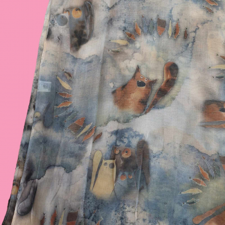 esrfa din matase si vascoza cu desene pisici [1]