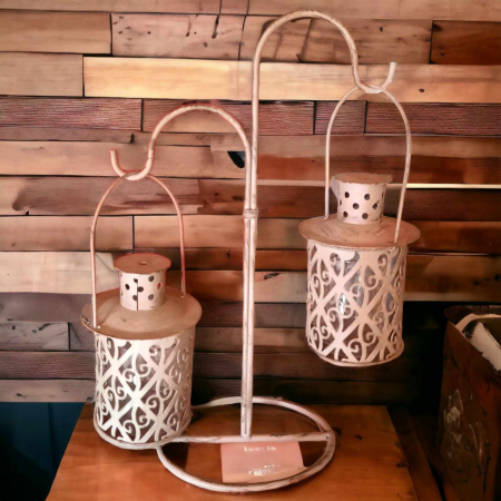 Decoratiuni pentru casa - felinar din metal aspect vintage