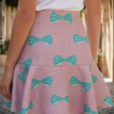 Fusta de Vara cu volan si Imprimeu Fundite [3]