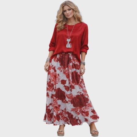 Fuste vascoza - Fusta lunga volane flori