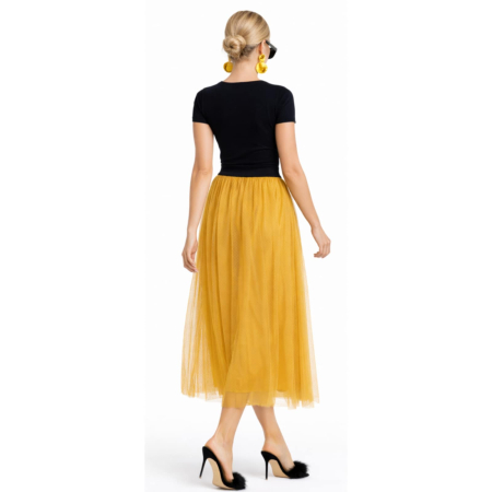Fusta Lunga din Tulle cu Banda Elastica in Talie [2]
