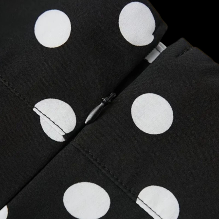 Fusta midi Eleganta cu Buline Albe pe Fundal Negru [5]