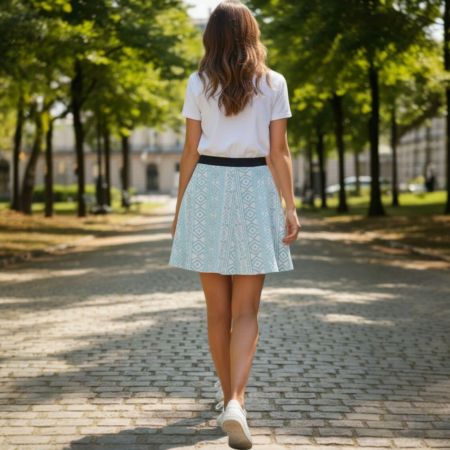 fusta mini usor clos cu banda din scai in talie [2]