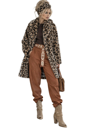 Geaca sezon rece imprimeu animal print si buzunare [1]
