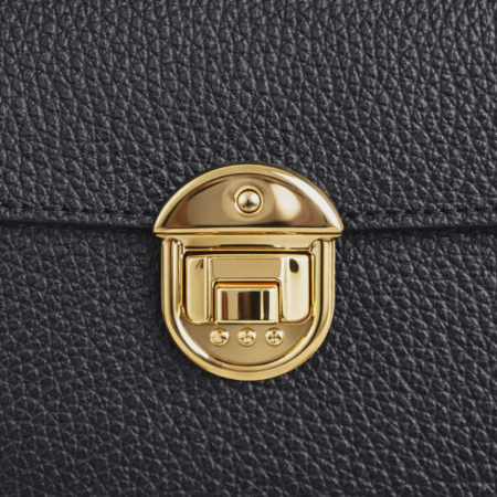 Geanta eleganta din piele naturala neagra si curea de umar [4]