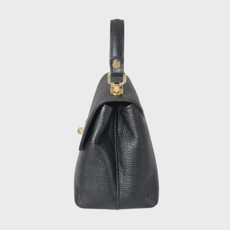 Geanta eleganta din piele naturala neagra si curea de umar [2]