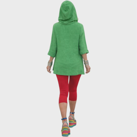 Hanorac din in asimetric cu buzunar in partea dreapta [2]