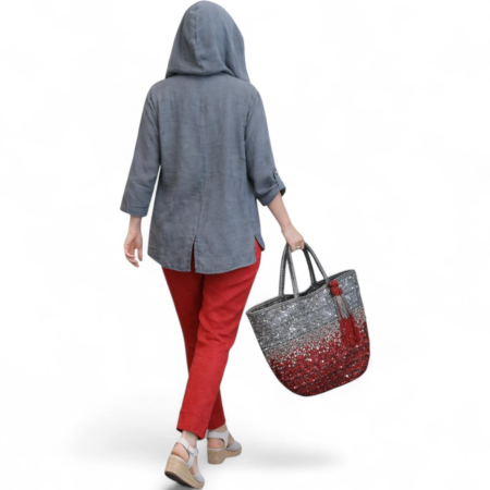 Hanorac din In pe Fond Gri Sobolan cu Paiete la Bust [1]