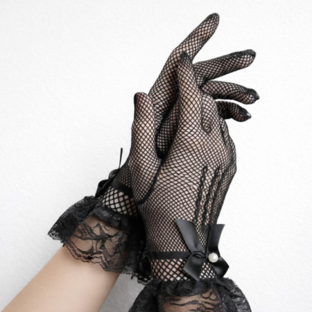 Manusi elegante - manusi-elegante-negre-din-plasa-cu-dantela-la-incheietura