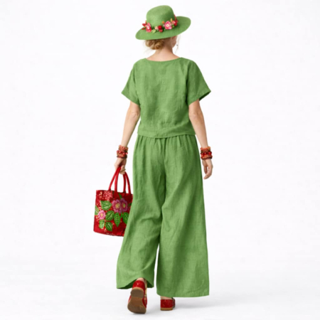 Pantaloni din In Croi Larg si Cordon din Lemn [1]